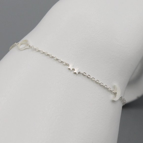 Jewelry - Moon stars planet space bracelet silver tone